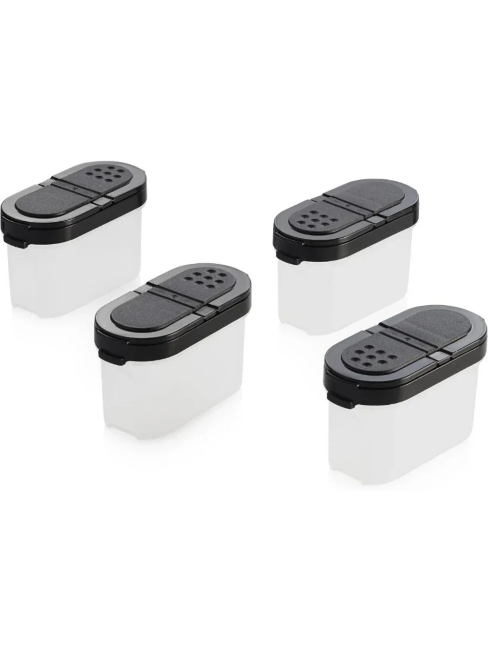 Set of 4 Small Spice Shakers - BPA-Free, Dishwasher Safe, Keeps Herbs Fresh